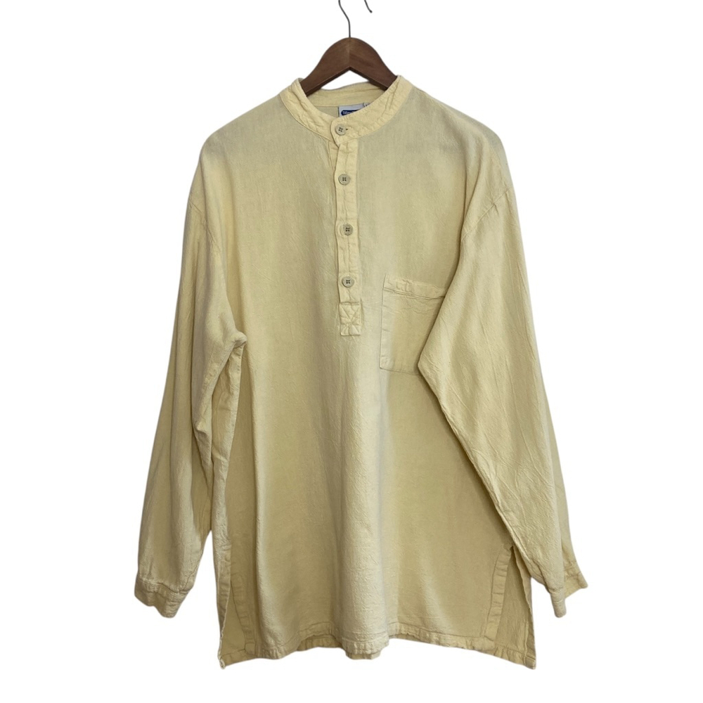 Vintage Tilley Shirt Mens Large Cotton Long Sleeve Half Button Made in Canada